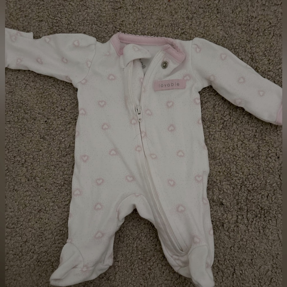 Baby’s valentines theme footie